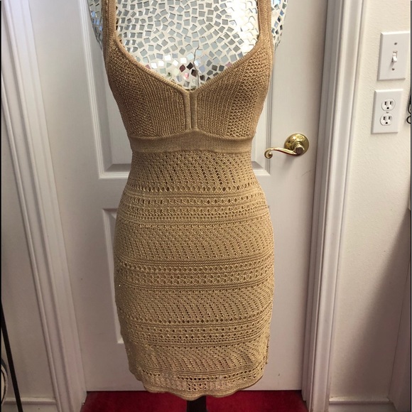 Guess Sultry Crochet Gold Dress - Picture 3 of 10